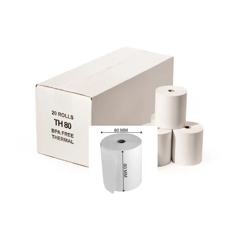 80x80 Thermal Till Rolls (20 Rolls Per Box)